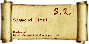 Sigmond Kitti névjegykártya