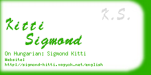 kitti sigmond business card